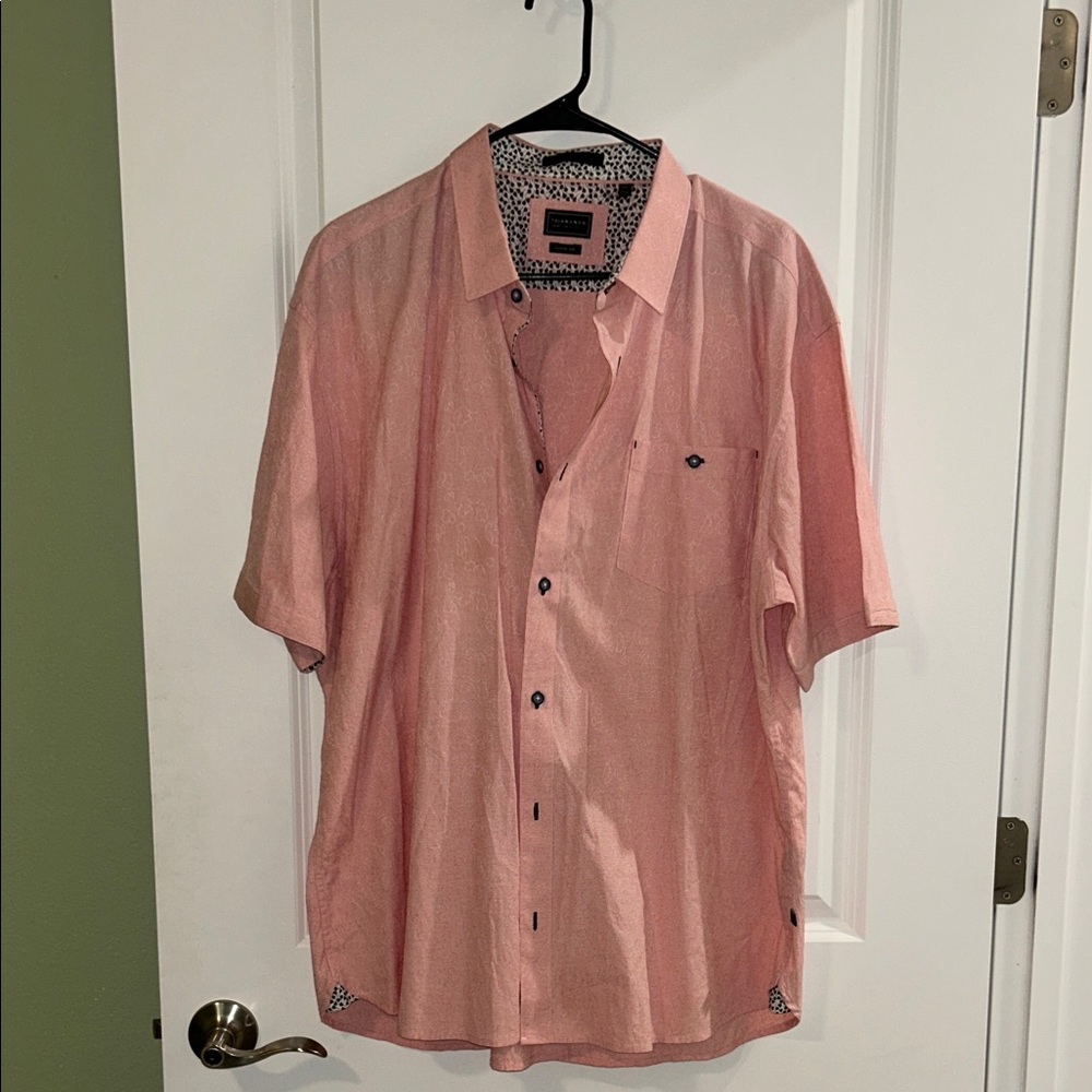 7 Diamonds Men's Casual Pink Button Down Shirt